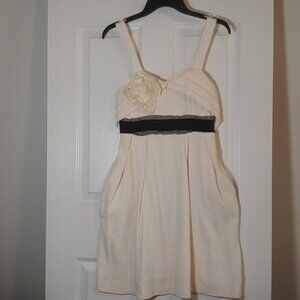 Deletta Cream Dress With Pockets! Size XS